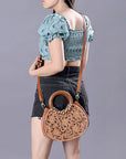 ADBG1227 American Darling Hand Tooled Genuine Leather Women Bag Western Handbag Purse
