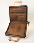 American Darling Briefcase Hand Tooled Genuine Leather Women Bag Western Handbag Purse