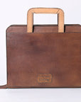 American Darling Briefcase Hand Tooled Genuine Leather Women Bag Western Handbag Purse