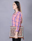 American Darling Briefcase Hand Tooled Genuine Leather Women Bag Western Handbag Purse