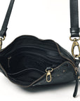 Spaghetti Western Swc192Blk Cross Body I Vintage Handmade Drum Dyed Genuine European Cowhide Leather Women Bag Western Handbag Purse