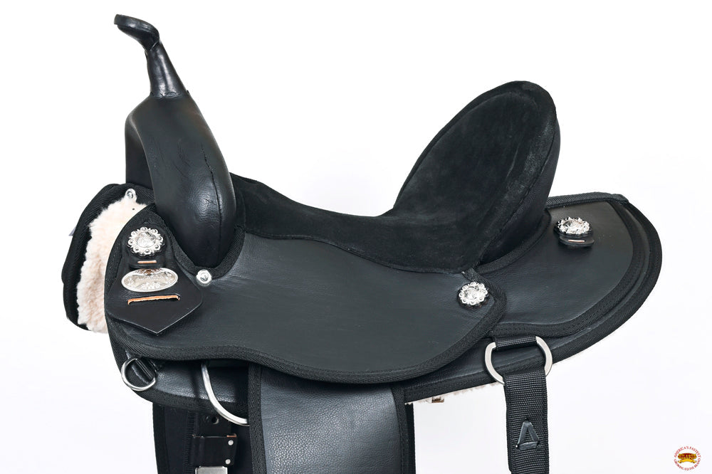 Hilason Horse Trail Pleasure Endurance Synthetic Saddle Black