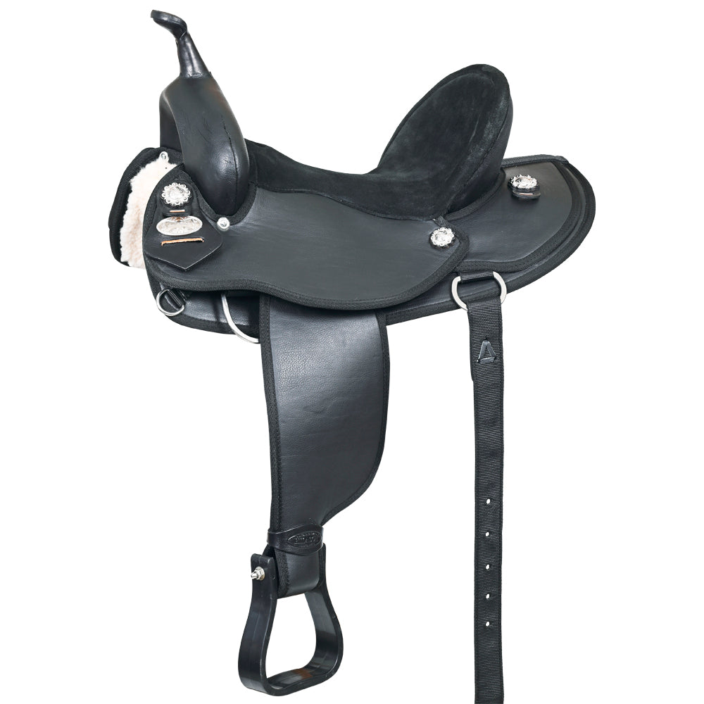 Hilason Horse Trail Pleasure Endurance Synthetic Saddle Black
