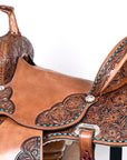 Hilason Western Horse Flex Tree Barrel Trail In American Leather Saddle Brown