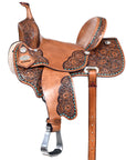 Hilason Western Horse Flex Tree Barrel Trail In American Leather Saddle Brown