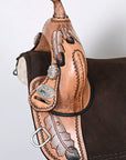 Hilason Western Horse Treeless Trail Barrel American Leather Saddle Tan