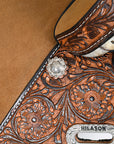 HILASON Western Horse Treeless Trail Barrel American Leather Saddle Brown