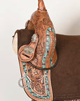 Hilason Western Horse Trail Barrel Racing American Leather Saddle Brown
