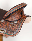 Hilason Western Horse Trail Barrel Racing American Leather Saddle Brown