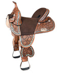 Hilason Western Horse Trail Barrel Racing American Leather Saddle Brown