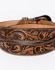 American Darling ADBL112-L Beautifully Hand Tooled Genuine American Leather Belt Men and Women