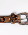 American Darling ADBL112-L Beautifully Hand Tooled Genuine American Leather Belt Men and Women