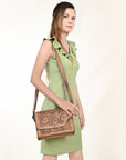 American Darling ADBG1229 Hand Tooled Genuine Leather women bag western handbag purse