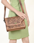 American Darling ADBG1229 Hand Tooled Genuine Leather women bag western handbag purse