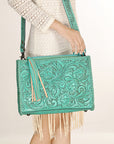 American Darling Hand Tooled Genuine Leather Women Bag Western Handbag Purse