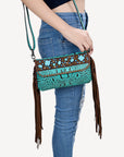 American Darling ADBG1241 Crocodile Embossed Genuine Leather Women Bag Western Handbag Purse