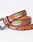 American Darling ADBLF148-L Beautifully Hand Tooled Genuine American Leather Belt Men and Women