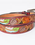 American Darling ADBLF148-L Beautifully Hand Tooled Genuine American Leather Belt Men and Women