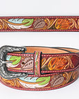 American Darling ADBLF148-L Beautifully Hand Tooled Genuine American Leather Belt Men and Women