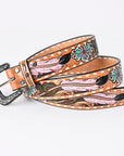 American Darling ADBLF152-L Beautifully Hand Tooled Genuine American Leather Belt Men and Women