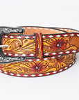American Darling ADBLF164-L Beautifully Hand Tooled Genuine American Leather Belt Men and Women