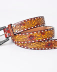 American Darling ADBLF164-L Beautifully Hand Tooled Genuine American Leather Belt Men and Women