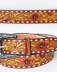 American Darling ADBLF164-L Beautifully Hand Tooled Genuine American Leather Belt Men and Women