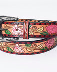 American Darling ADBLF167-L Beautifully Hand Tooled Genuine American Leather Belt Men and Women