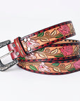 American Darling ADBLF167-L Beautifully Hand Tooled Genuine American Leather Belt Men and Women