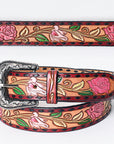 American Darling ADBLF167-L Beautifully Hand Tooled Genuine American Leather Belt Men and Women