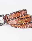 American Darling ADBLF169-L Beautifully Hand Tooled Genuine American Leather Belt Men and Women