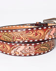 American Darling ADBLF169-L Beautifully Hand Tooled Genuine American Leather Belt Men and Women