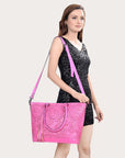 American Darling Hand Tooled Genuine Leather Women Bag Western Handbag Purse