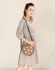 American Darling Canteen Hand Tooled Genuine Leather Women Bag Western Canteen Handbag Purse |