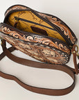 American Darling Canteen Hand Tooled Genuine Leather Women Bag Western Canteen Handbag Purse |