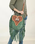 American Darling Hand Tooled Genuine Leather Women Bag Western Handbag Purse