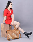 American Darling Briefcase Hand Tooled Genuine Leather Women Bag Western Handbag Purse