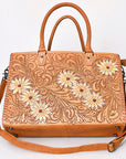 American Darling Briefcase Hand Tooled Genuine Leather Women Bag Western Handbag Purse