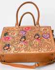 American Darling Briefcase Hand Tooled Genuine Leather Women Bag Western Handbag Purse