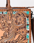 American Darling Briefcase Hand Tooled Genuine Leather Women Bag Western Handbag Purse
