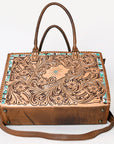 American Darling Briefcase Hand Tooled Genuine Leather Women Bag Western Handbag Purse
