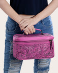 American Darling Jewelry Case Hand Tooled Genuine Leather Women Bag Western Handbag Purse