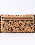 Wallet Hand Tooled Genuine Leather women bag western handbag purse
