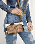 American Darling Hand Tooled Hair On Genuine Leather women bag western handbag purse