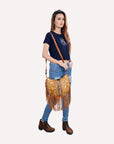 American Darling Hand Tooled Hair On Genuine Leather women bag western handbag purse