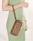 American Darling ADBG1290 Hand Tooled Genuine Leather women bag western handbag purse