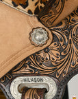 HILASON Western Horse Flex Tree Floral Trail Barrel Racing Genuine American Leather Saddle