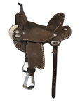HILASON Western Horse Flex Tree Trail Barrel Racing Genuine American Leather Saddle