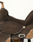 HILASON Western Horse Flex Tree Floral Trail Barrel Racing Genuine American Leather Saddle