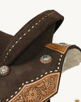 HILASON Western Horse Flex Tree Floral Trail Barrel Racing Genuine American Leather Saddle